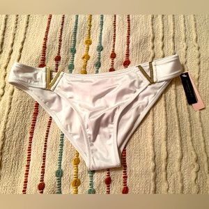 Victoria’s Secret Swim Bedazzled V-Hardware Full Coverage Bottoms Size Small